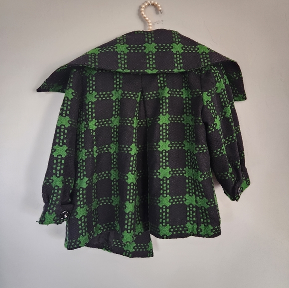 Grace Elements Women Cape Petticoat type Black Green Jacket 4 Vintage - Picture 2 of 3